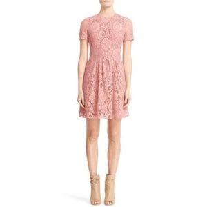Burberry Christy Pink Lace Fit & Flare Dress 8